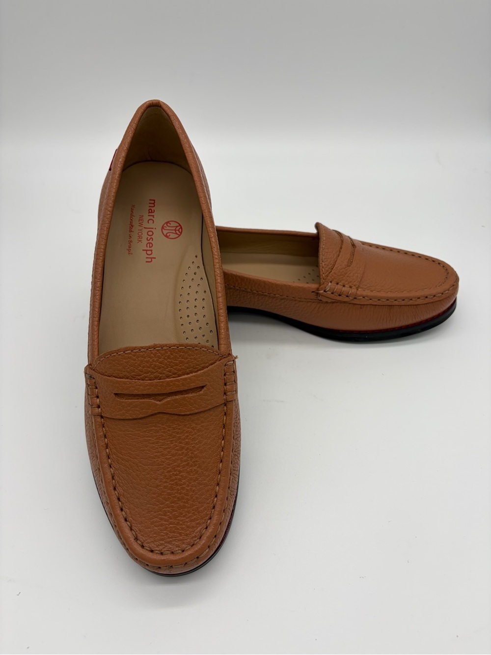 Marc Joseph New York East Village Leather Penny Loafers Tan Size 8 NWOB